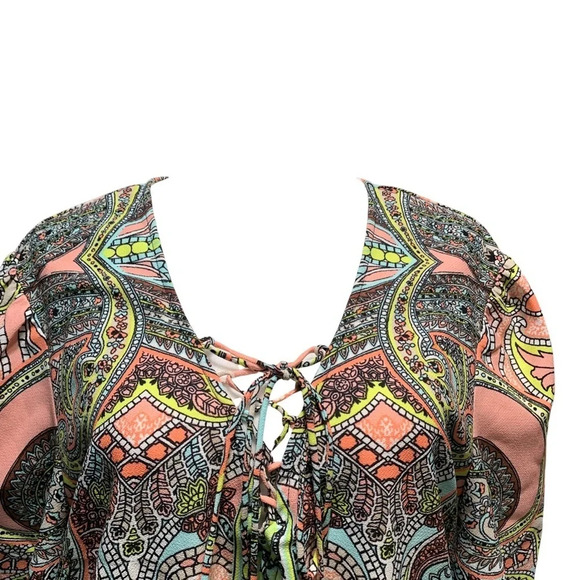 Bisou Bisou Paisley Boho Romper size XL - Picture 7 of 7